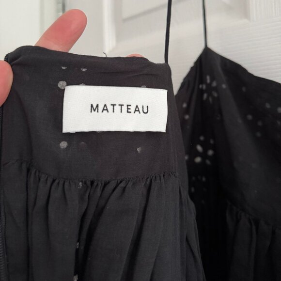 Matteau Broderie-anglaise Organic-cotton Poplin Dress in Black, size "5" - Picture 7 of 10